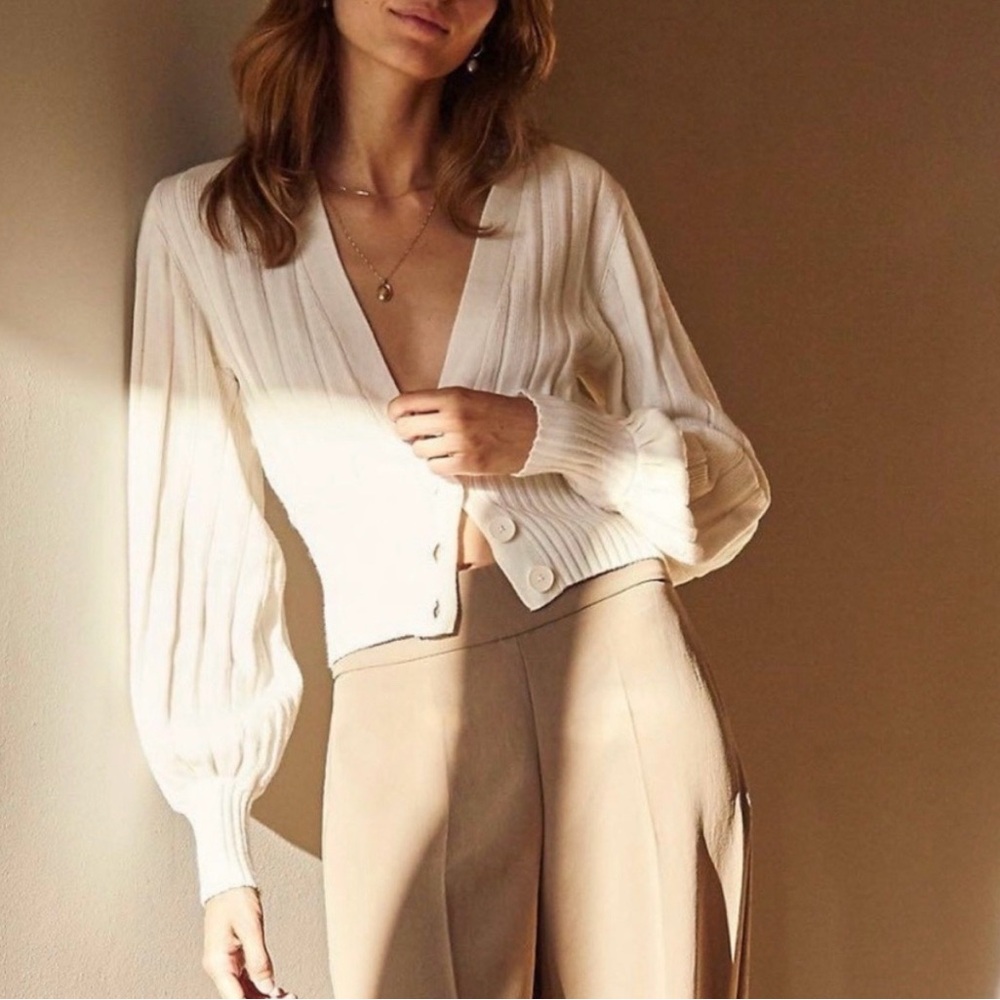 Wilfred Cream Button-Up Sweater